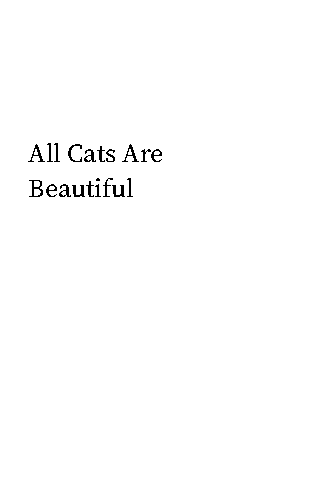 Une classique du roman Â«â€¯All Cats Are Beautifulâ€¯Â»