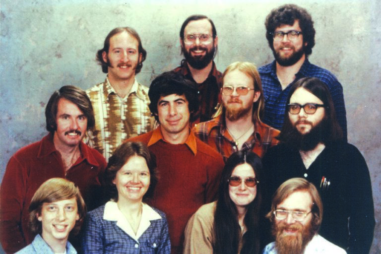 Photo des employés de Microsoft en 1975